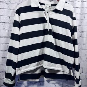 Chic Striped Black and White Women's Top
